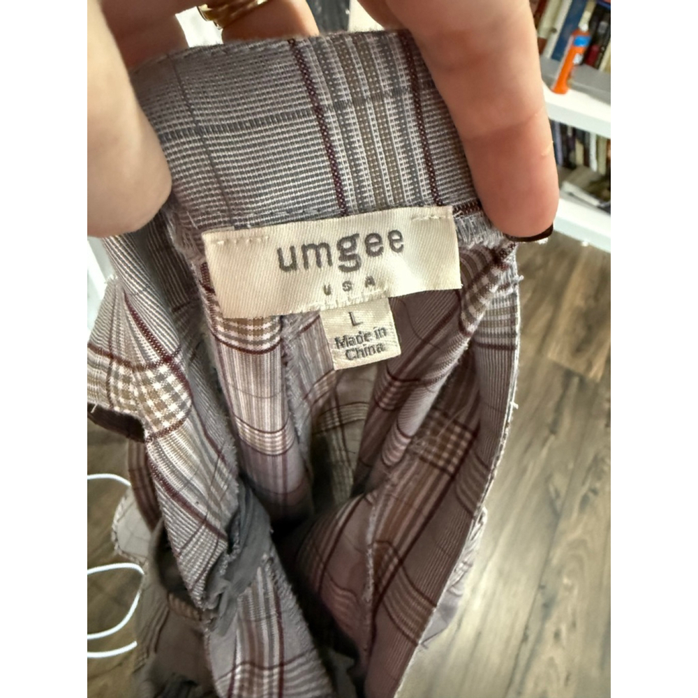 Umgee Gray Plaid Jumpsuit Large - Picture 2 of 4